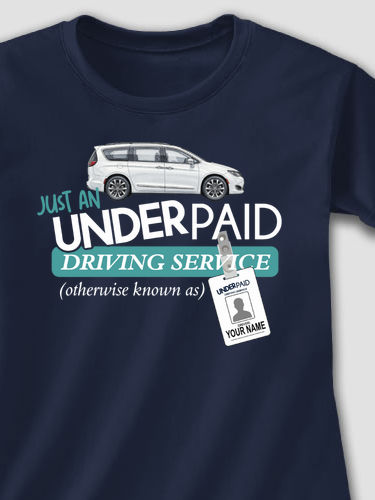 Underpaid Driving Service : Adult Ladies Fitted T-Shirt