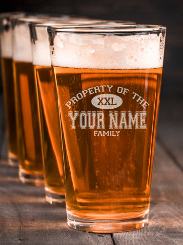 Property of Family : Pint Glasses - Engraved