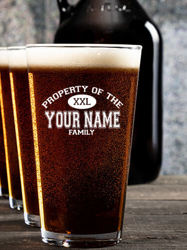 Property of Family : Growler Pint Glass Gift Sets - Color Printed