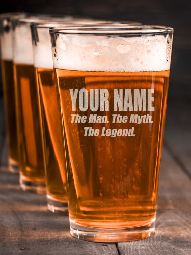 Man Myth Legend : Pint Glasses - Engraved