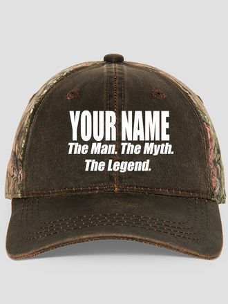 Man Myth Legend : Embroidered 2-Tone Camo Hats