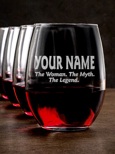 Woman Myth Legend : Stemless Wine Glasses - Engraved