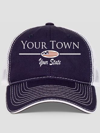 Hometown Flag : Embroidered Trucker Hats
