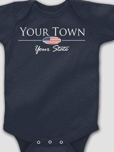 Hometown Flag : Printed Baby Bodysuits