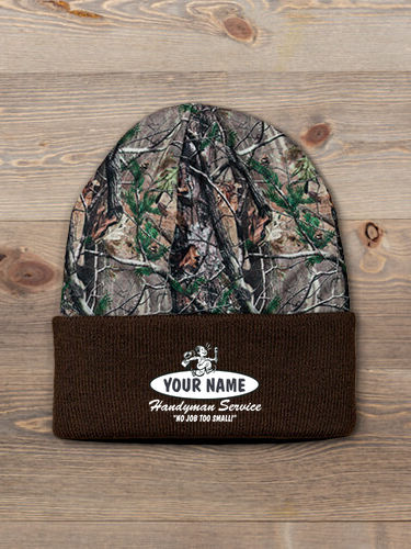 Handyman Service : Embroidered 2-Tone Camo Cuffed Beanie