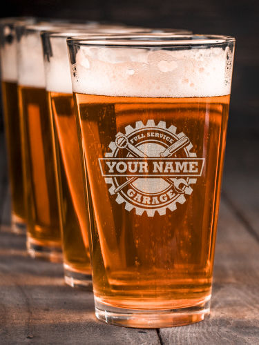 Garage : Pint Glasses - Engraved