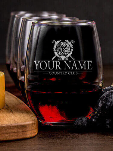 Country Club : Cheese Board Wine Glass Gift Sets - Engraved