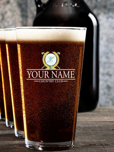 Country Club : Growler Pint Glass Gift Sets - Color Printed