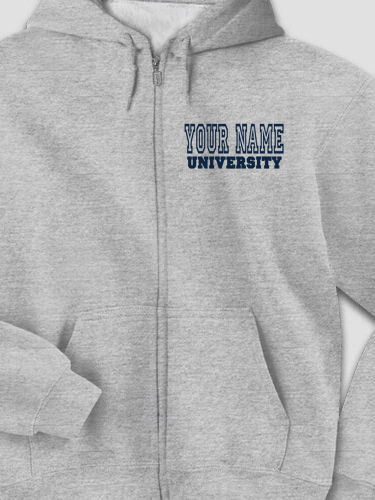 University : Embroidered Zip Hoodies