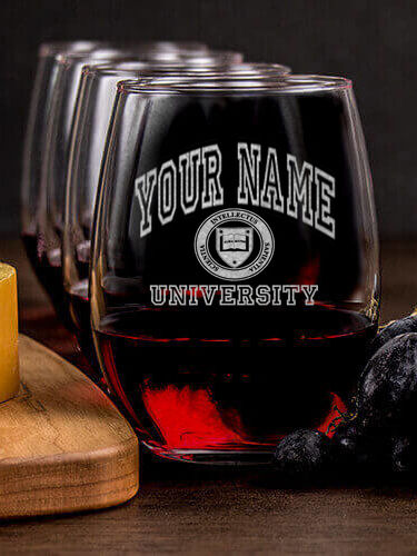 University : Cheese Board Wine Glass Gift Sets - Engraved