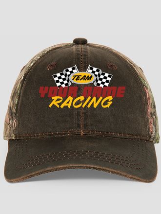 Racing Team : Embroidered 2-Tone Camo Hats