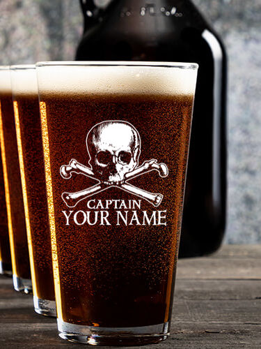 Pirate Captain : Growler Pint Glass Gift Sets - Color Printed