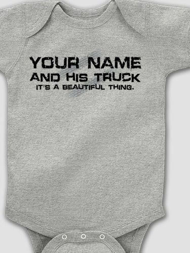 Man and His Truck : Printed Baby Bodysuits