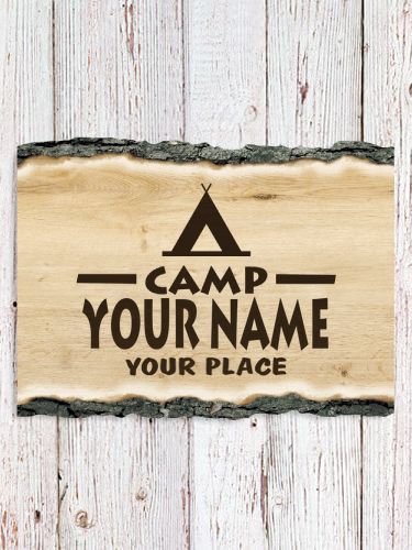 Camp : Faux Sliced Log Plaque