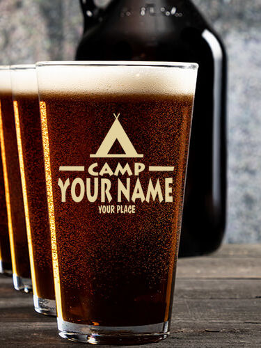 Camp : Growler Pint Glass Gift Sets - Color Printed