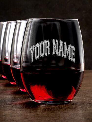 Ivy League : Stemless Wine Glasses - Engraved
