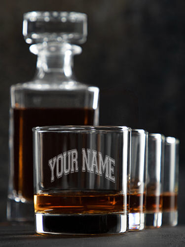Ivy League : Decanter Rocks Glass Gift Sets - Engraved