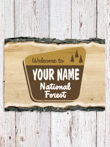 National Forest : Faux Sliced Log Plaque