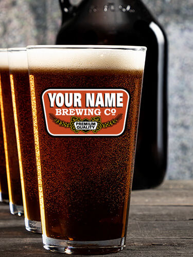Brewing Company : Growler Pint Glass Gift Sets - Color Printed
