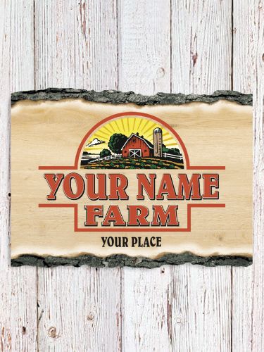 Farm : Faux Sliced Log Plaque