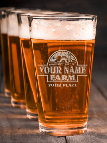 Farm : Pint Glasses - Engraved