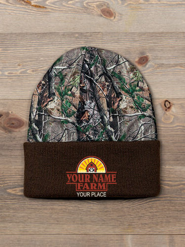 Farm : Embroidered 2-Tone Camo Cuffed Beanie