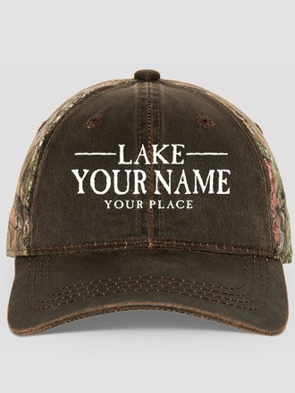 Lake : Embroidered 2-Tone Camo Hats