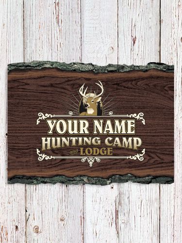 Hunting Camp : Faux Sliced Log Plaque