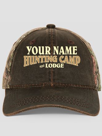 Hunting Camp : Embroidered 2-Tone Camo Hats