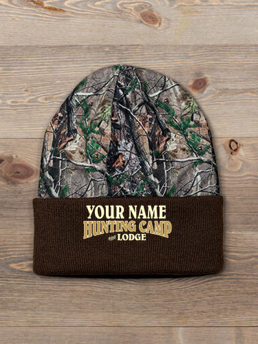 Hunting Camp : Embroidered 2-Tone Camo Cuffed Beanie