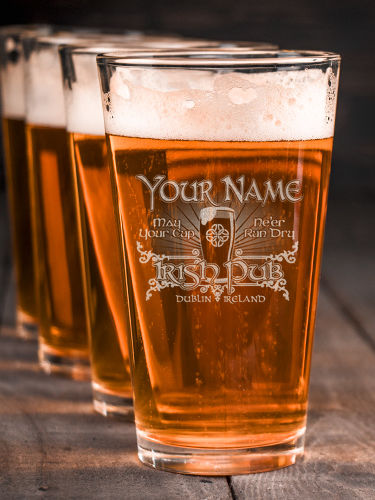 Classic Irish Pub : Pint Glasses - Engraved