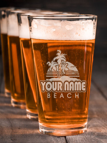 Beach : Pint Glasses - Engraved