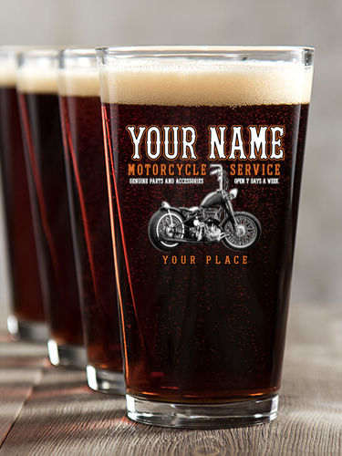 Motorcycle Service : Pint Glasses - Color Printed