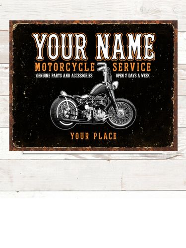 Motorcycle Service : Tin Signs