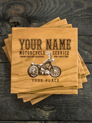 Motorcycle Service : Coasters - Engraved