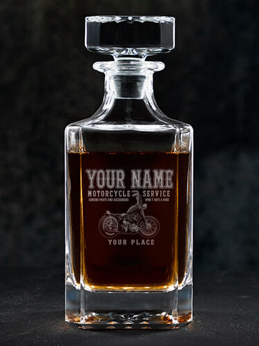 Motorcycle Service : Whiskey Decanter - Engraved