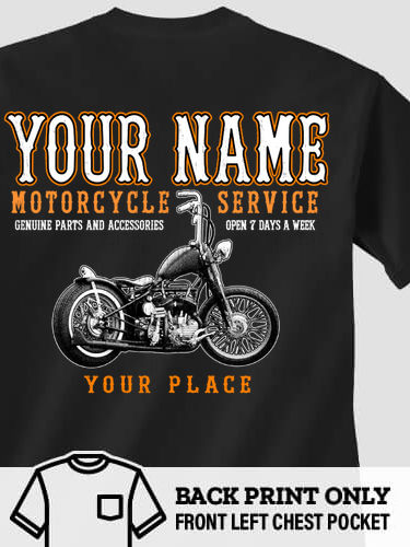 Motorcycle Service : Printed Pocket T-Shirts