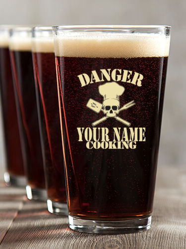 Cooking Danger : Pint Glasses - Color Printed