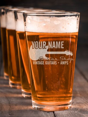 Guitar Shop : Pint Glasses - Engraved