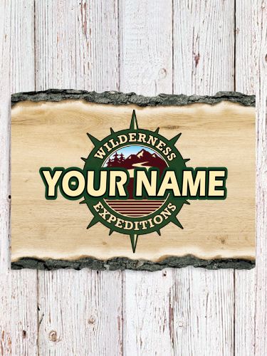 Wilderness Expeditions : Faux Sliced Log Plaque