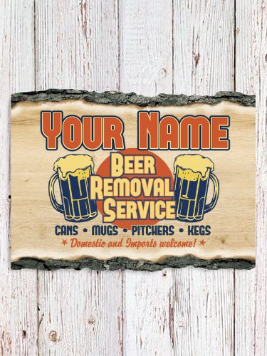 Beer Removal : Faux Sliced Log Plaque