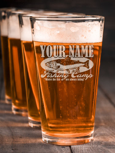 Fishing Camp : Pint Glasses - Engraved