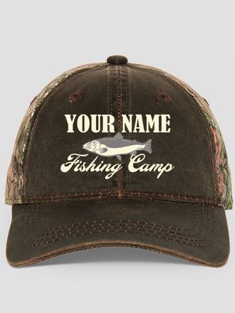 Fishing Camp : Embroidered 2-Tone Camo Hats