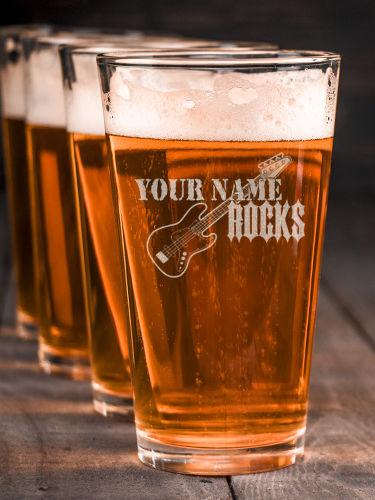 Rocks Bass : Pint Glasses - Engraved