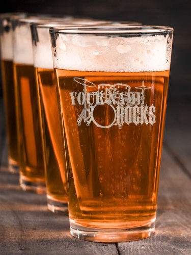 Rocks Drums : Pint Glasses - Engraved