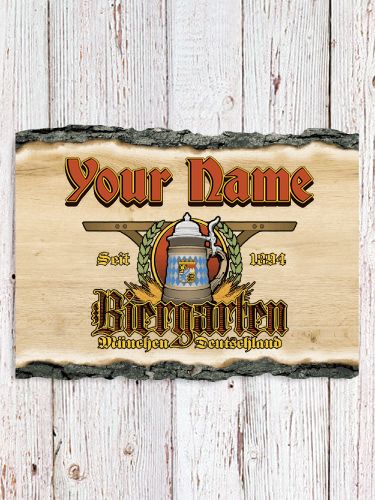 Biergarten : Faux Sliced Log Plaque
