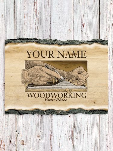 Woodworking : Faux Sliced Log Plaque
