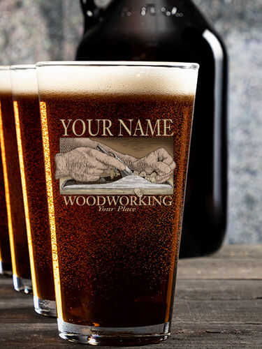 Woodworking : Growler Pint Glass Gift Sets - Color Printed