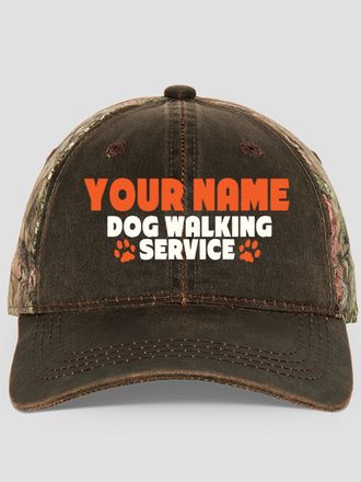 Dog Walking Service : Embroidered 2-Tone Camo Hats