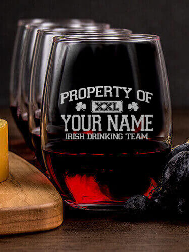 Irish Drinking Team : Cheese Board Wine Glass Gift Sets - Engraved